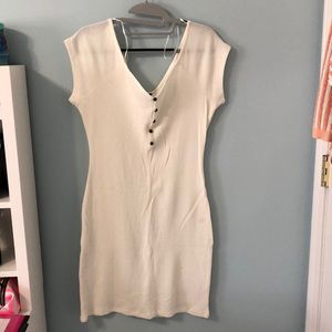 Off White Bodycon Mini Dress